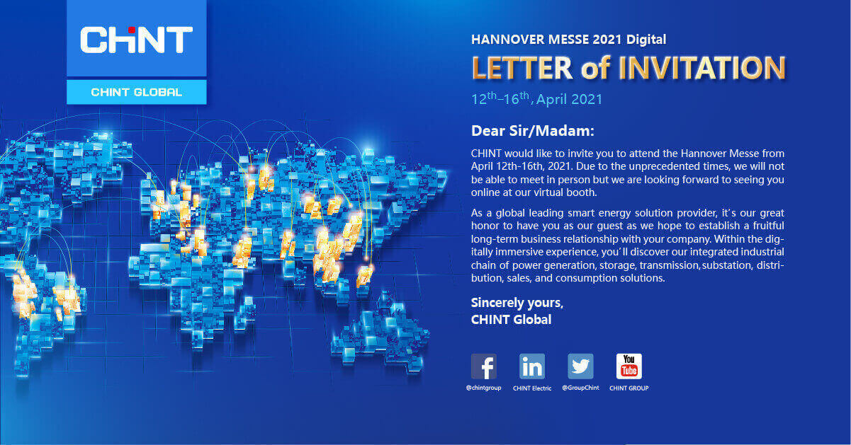 An Invitation Letter of Hannover Messe 2021 Digital